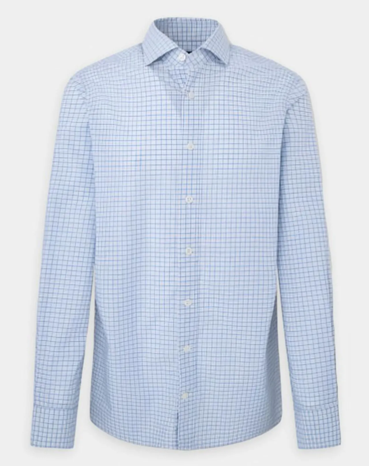 Chemise Slim Fit à carreaux bleue