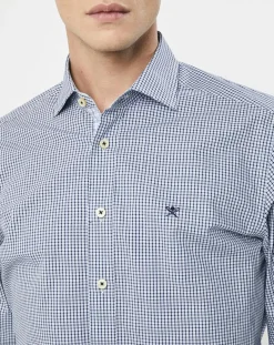 Chemise Slim Fit carreaux bleue
