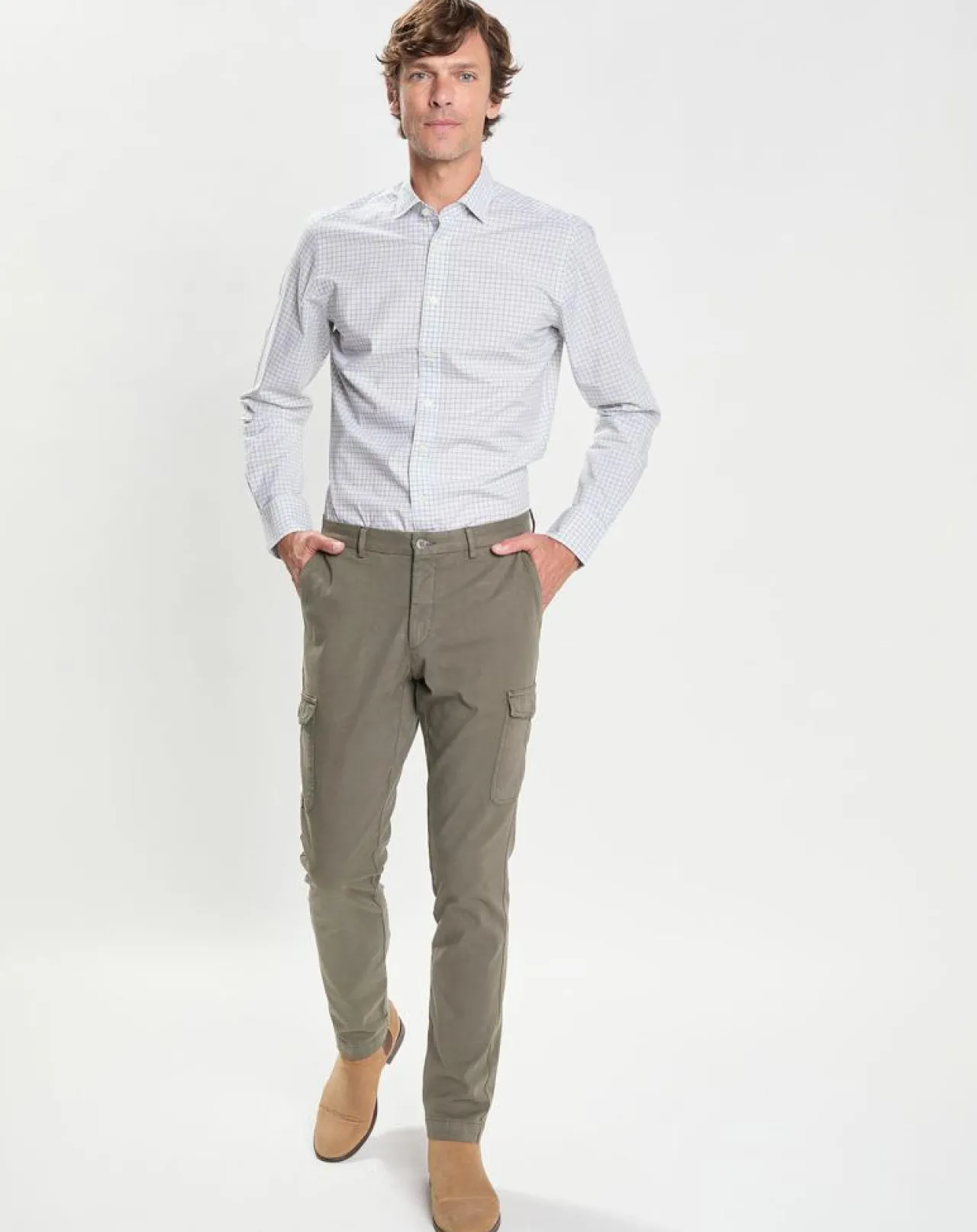 Chemise Slim Fit à carreaux vert/multicolore