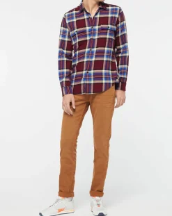 Chemise Slim Fit à grands carreaux bordeaux/bleu