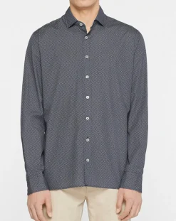 Chemise Slim Fit à imprimé fantaisie bleu foncé