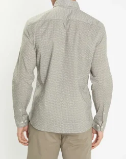 Chemise Slim Fit à imprimé fantaisie kaki