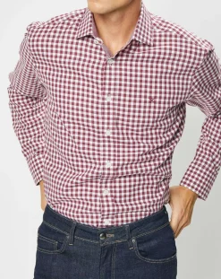 Chemise Slim Fit à imprimé vichy rouge/blanc