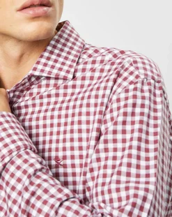 Chemise Slim Fit à imprimé vichy rouge/blanc