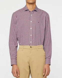 Chemise Slim Fit à imprimé vichy rouge/blanc