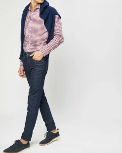 Chemise Slim Fit à imprimé vichy rouge/blanc