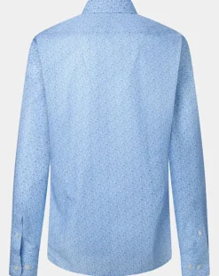 Chemise Slim Fit à imprimé coquillage bleu ciel