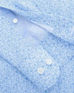 Chemise Slim Fit à imprimé coquillage bleu ciel