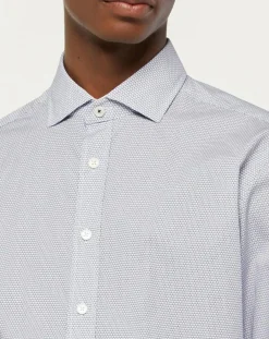 Chemise Slim Fit à imprimé ancres bleu ciel/blanc