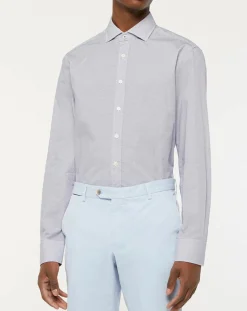 Chemise Slim Fit à imprimé ancres bleu ciel/blanc