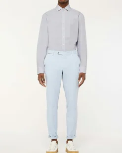 Chemise Slim Fit à imprimé ancres bleu ciel/blanc