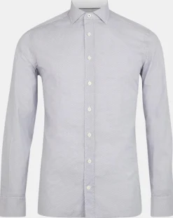 Chemise Slim Fit à imprimé ancres bleu ciel/blanc