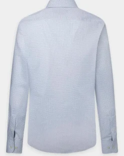 Chemise Slim Fit à micro imprimé géométrique blanche