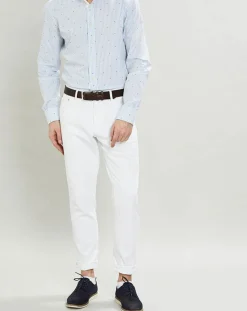Chemise Slim Fit à rayures & points bleu clair