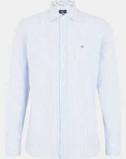 Chemise Slim Fit à rayures bleu ciel/blanc