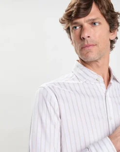 Chemise Slim Fit à rayures Smart écrue