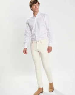 Chemise Slim Fit à rayures Smart écrue