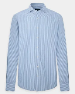 Chemise Slim Fit à rayures bleu clair