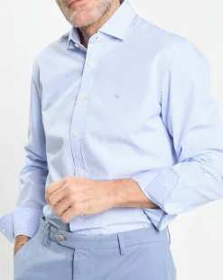 Chemise Slim Fit à rayures Milleraies bleu ciel