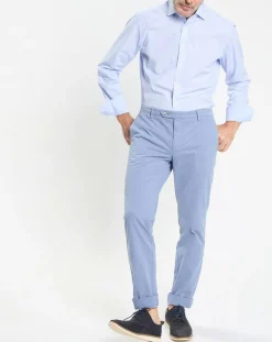 Chemise Slim Fit à rayures Milleraies bleu ciel