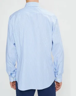 Chemise Slim Fit à rayures bleue