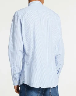 Chemise Slim Fit à rayures bleue