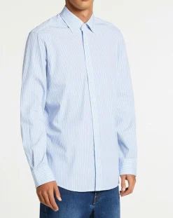 Chemise Slim Fit à rayures bleue