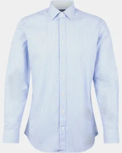 Chemise Slim Fit à rayures bleue