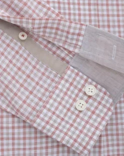 Chemise Slim Fit à vichy tricolore orange moyen