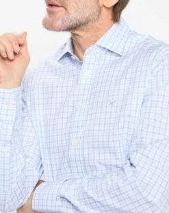 Chemise Slim Fit à vichy tricolore bleu ciel