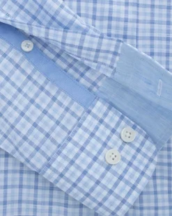 Chemise Slim Fit à vichy tricolore bleu ciel