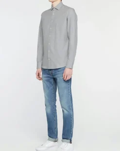 Chemise Slim Fit Dobby gris clair