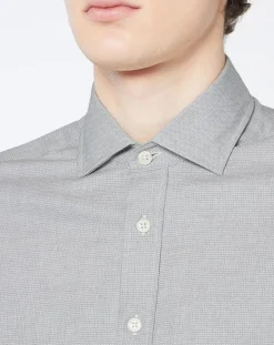 Chemise Slim Fit Dobby gris clair