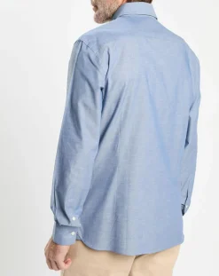 Chemise Slim Fit effet denim bleue