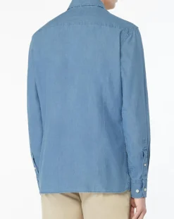 Chemise Slim Fit en Denim bleue