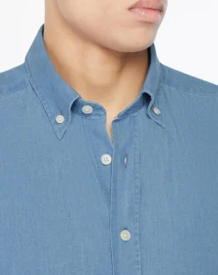 Chemise Slim Fit en Denim bleue