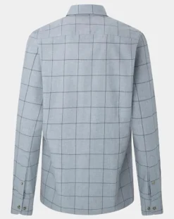Chemise Slim Fit en Flanelle à carreaux gris clair