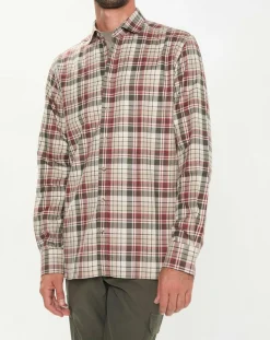 Chemise Slim Fit en Flanelle Tartan beige/rouge/kaki
