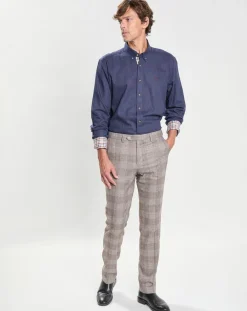 Chemise Slim Fit en Flanelle unie bleu moyen