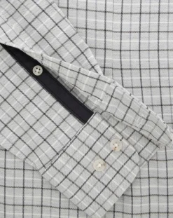 Chemise Slim Fit en Flanelle à carreaux gris clair