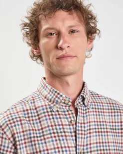 Chemise Slim Fit en Flanelle Vichy multicolore