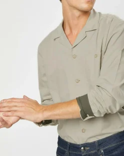 Chemise Slim Fit en Laine mélangée beige