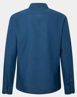 Chemise Slim Fit en Lin & Coton Saharien bleu moyen