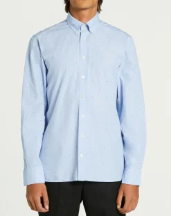Chemise Slim Fit Fil Coupé imprimée bleue