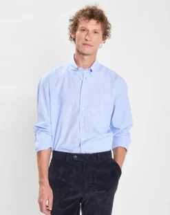 Chemise Slim Fit Fil Coupé imprimée bleue