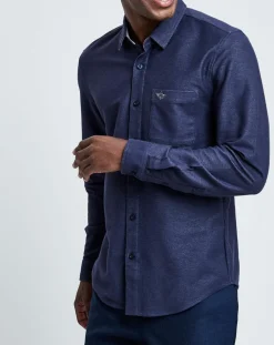 Chemise Slim Fit Flex rayures bleu foncé/blanc