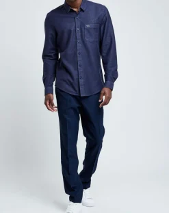 Chemise Slim Fit Flex rayures bleu foncé/blanc