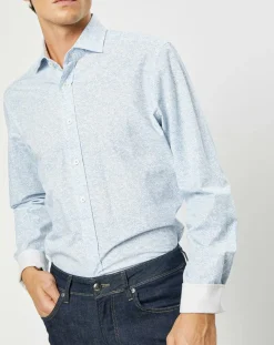 Chemise Slim Fit Imprimé en allover bleu clair