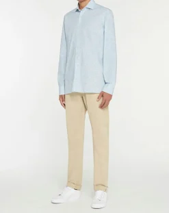 Chemise Slim Fit Imprimé en allover bleu clair