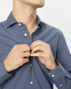 Chemise Slim Fit imprimée bleu foncé